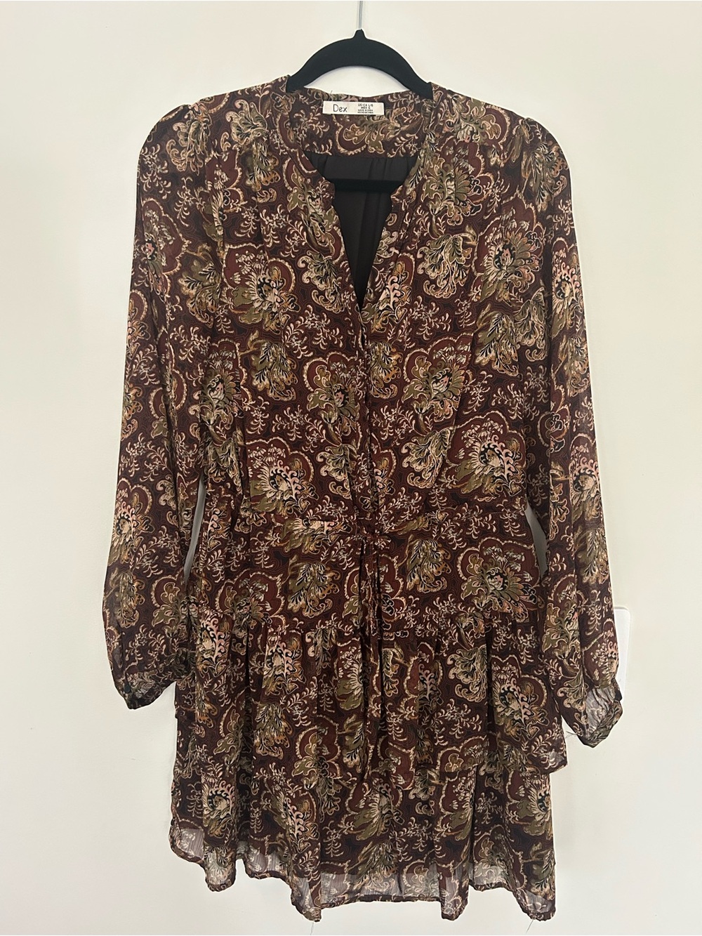 Dex Paisley Blouse in Burgundy, Olive & Gold Tones
